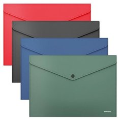 Папка-конверт на кнопке А4, 140 мкм, ErichKrause Fizzy Classic, непрозрачный, тиснение, микс