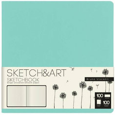 Скетчбук S&A ZEFIR 145х145 100л БЕЖ 100г книж. перепл. мягк. мятный 1-506/06 Bruno Visconti