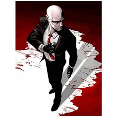 Картина по номерам на холсте игра Hitman (Агент 47) - 8622 В 30x40