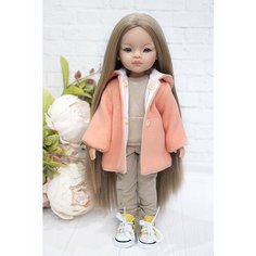 Комплект одежды и обуви для кукол Paola Reina 32 см (пальто, костюм и кеды), персиковый Favoridolls