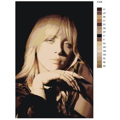 Картина по номерам X-636 "Певица Billie Eilish (Билли Айлиш)" 50х70 Brushes Paints