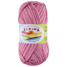 Пряжа ALPINA "HOLLY MELANGE" 100% мерсеризованный хлопок, 10 шт * 50 г, 200 м, № 15 яр. розовый/т. яр. розовый