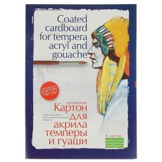 Картон для акрила, гуаши и темперы А3, 8 листов Профессиональная серия , мелованный, 190 г/м2 Альт
