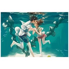 Картина по номерам на холсте аниме унесённые призраками (Миядзаки) - 8761 Г 60x40