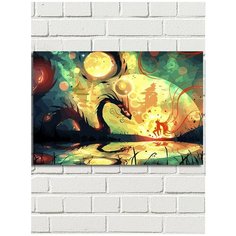 Картина по номерам дракон и девушка (японская эстетика) - 8836 Г 60x40