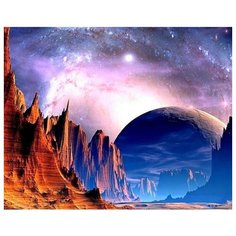 Алмазная мозаика Colibri Фантастический пейзаж 40х50 см Круглая