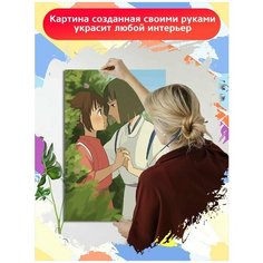 Картина по номерам Аниме Унесённые призраками (Тихиро, Хаку, Миядзаки) - 7619 В 60x40