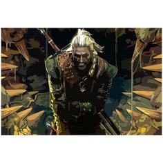 Картина по номерам на холсте ведьмак witcher в пасти монстра - 2336