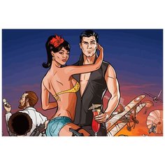 Картина по номерам на холсте Мультфильм Спецагент Арчер 5920