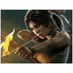 Картина по номерам на холсте игра Tomb Raider Lara Croft Лара Крофт Расхетительница гробниц - 6582 Г 30x40