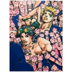 Картина по номерам на холсте аниме JoJo ДжоДжо Джотаро Джованна - 6717 В 30x40