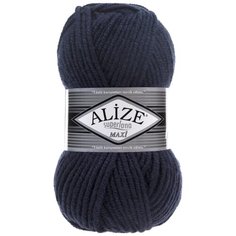 Пряжа Alize Superlana Maxi (Ализе Суперлана Макси) - 2 мотка 58 темно-синий 75% акрил, 25% шерсть 100м/100г