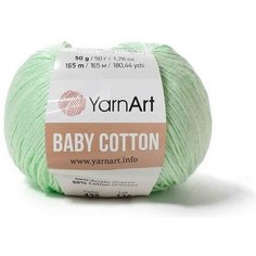 Пряжа YarnArt Baby cotton бледная мята (435), 50%хлопок/50%акрил, 165м, 50г, 1шт