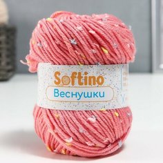 Пряжа 60% акрил, 30% кашемир, 10% шёлк "Веснушки" 50 гр 80 м цвет 32В розовый зефир (2 шт) Softino