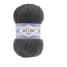 Пряжа Alize Lanagold 800, 49 % шерсть, 51 % акрил, 100 г, 800 м, 1 шт., 182 средне-серый меланж