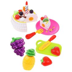 Набор продуктов с посудой Наша игрушка 647602 (228C6) белый/желтый