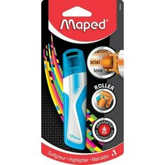 Текстовыделитель-роллер MAPED FLUO PEP S, голубой, в блистере