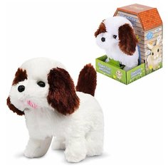 Интерактивная игрушка "Весёлый щеночек" (19x11x16 см, подвиж, звук, бело-коричн.) MAC0601-110 Mioshi