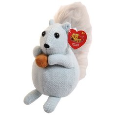 Мягкая игрушка Abtoys Knitted. Белка вязаная с пушистым хвостом серо-голубая, 32см