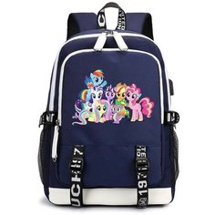 Рюкзак Маленькие пони (Little Pony) синий с USB-портом №4 Noname
