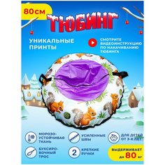 Тюбинг ватрушка, диаметр 80 см. Плюшка ватрушка для катания, надувные санки детские. Fani Sani