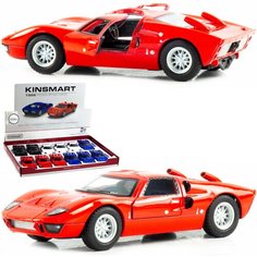 Металлическая машинка игрушка 1:32 1966 Ford GT40 MKII (Форд ГТ), инерционная / Красный Kinsmart