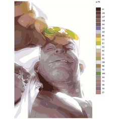 Картина по номерам, 60 x 90, IIIR-p-76, портрет, очки, улыбка, "Живопись по номерам", набор для раскрашивания, раскраска