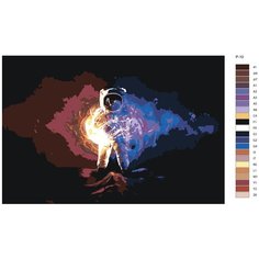 Картина по номерам, 40 x 60, IIIR-P-10, космонавт, космос, арт, "Живопись по номерам", набор для раскрашивания, раскраска
