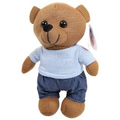 Мягкая игрушка Abtoys Knitted. Мишка мальчик вязаный, 22см в джинсах и свитере M4912