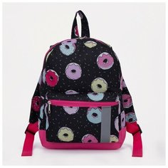 Зфтс Рюкзак на молнии, наружный карман, светоотражающая полоса, цвет чёрный