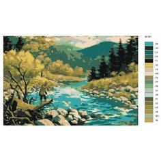 Картина по номерам W-701 "Репродукция картины - Рыбалка. Художник Артур Сарон Сарнофф" 40х60 Brushes Paints