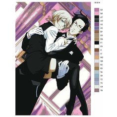 Картина по номерам W-814 "Аниме темный дворецкий. Алоис Транси и Клод Фаустус" 50х70 Brushes Paints