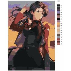 Картина по номерам Y-607 "Аниме Евангелион. Мисато Кацураги" 60x90 Brushes Paints
