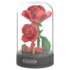 Конструктор цветы в колбе музыкальный Роза красная JK2675 Jaki