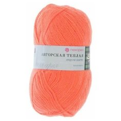 Пряжа пехорка Ангорская теплая - настурция (396), 100 г / 480 м (40% шерсть, 60% акрил) - 1 шт