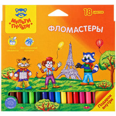 Фломастеры мульти-пульти "Енот во Франции", 24 цвета, смываемые, картон, европодвес