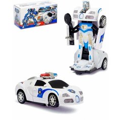 Музыкальная машинка, робот-трансформер, Bugatti Полицейская Kraskoli