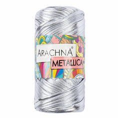 Пряжа ARACHNA METALLICA 100% полиэстер 4 шт. х 115 г 50 м N02 серебряный