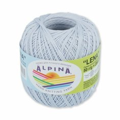 Пряжа ALPINA LENA 100% мерсеризованный хлопок 10 шт. х 50 г 280 м +- 15 м N40 серо-голубой