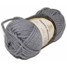 Пряжа Камтекс Меринго объемная, меринос, шерсть, акрил, лайкра, 4х150 г, 90 м, 168 серый светлый
