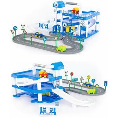 Паркинг Полесье Aral с дорогой и ручкой для переноски (+3 машинки и 10 шт. дорожные знаки)