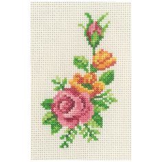 Permin Набор для вышивания Роза и желтые цветы 9 х 14 см, 13-1135