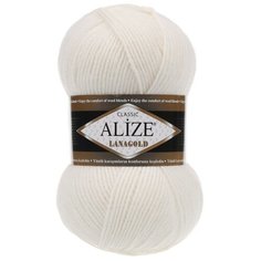 Пряжа Alize Lanagold (Ланаголд) - 3 шт Цвет: 450 жемчужный 49% шерсть, 51% акрил 100г 240м
