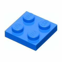 Деталь LEGO 302223 Пластина 2х2 (синий) 50 шт.
