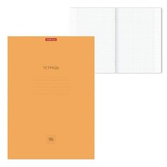Тетрадь А4, 96 листов в клетку на скобе ErichKrause Neon "Классика", обложка мелованный картон, блок офсет, белизна 100%, оранжевая (комплект из 6 шт)