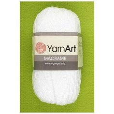 Пряжа YarnArt "Macrame" 90 г, 130 м 100% полиэстер 154 белый 3 шт