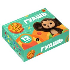 Гуашь Мульти Пульти "Чебурашка", 12 цветов, 17,5 мл, картонная упаковка (ГКЧБ_53008)