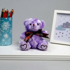 Мягкая игрушка «Мишка», 15 см, цвет лавандовый КНР