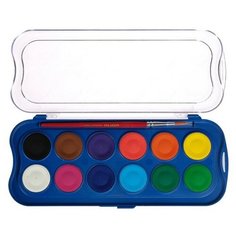 Акварель сухая GIOTTO ACQUARELLI, 12 цветов, d=30 мм, с кистью