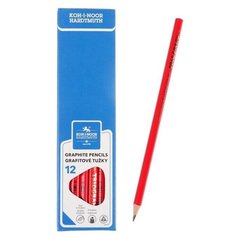 Карандаш чернографитный Koh-I-Noor 1802 "Triograph 1" B, красный корпус